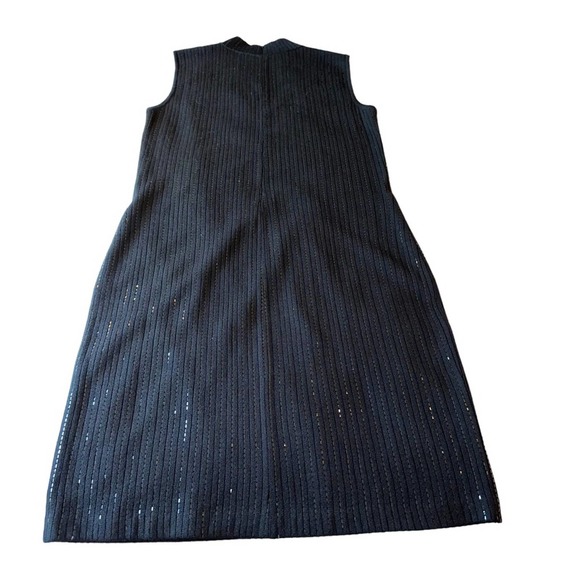 St John - sleeveless sequin black sweater Dress with mock turtleneck, size:12 - Picture 12 of 14